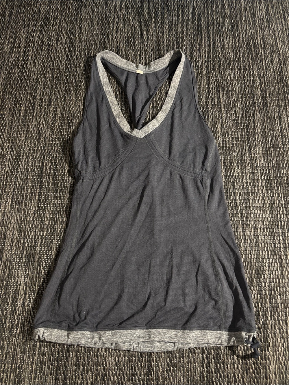 Lululemon Grey V-Neck Sheer Tank Top Lightweight Retro